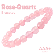 Load image into Gallery viewer, Certified Natural Rose Quartz Stone Bracelet: Unconditional Love &amp; Acceptance
