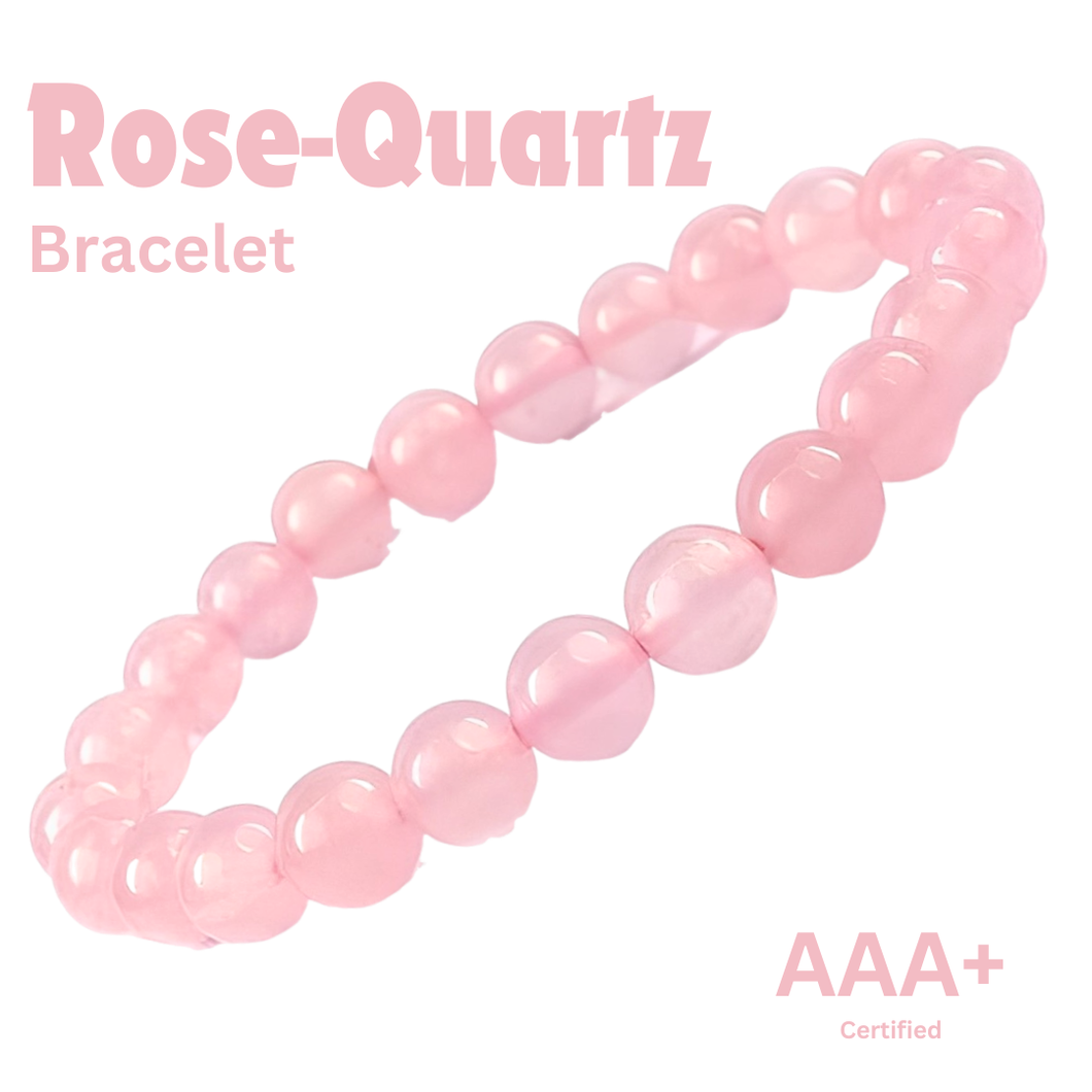 Certified Natural Rose Quartz Stone Bracelet: Unconditional Love & Acceptance