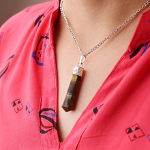 Load image into Gallery viewer, Tiger Eye Pencil Pendant with Chain - Helps in Protection, Confidence, and Focus - Suitable for All
