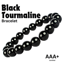 Load image into Gallery viewer, Natural Healing Black Tourmaline Crystal Bracelet for Men, Women &amp; Kids
