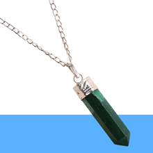 Load image into Gallery viewer, Green Jade Pencil Pendant with Chain - Helps in Prosperity, Harmony, and Emotional Balance - Suitable for All
