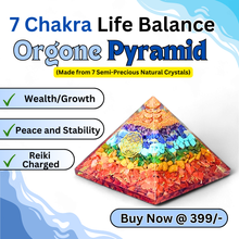 Load image into Gallery viewer, Natural 7 Chakra Crystal Orgone Pyramid for Balancing &amp; Spiritual Connection | Decorative Showpiece
