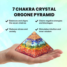 Load image into Gallery viewer, Natural 7 Chakra Crystal Orgone Pyramid for Balancing &amp; Spiritual Connection | Decorative Showpiece
