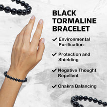 Load image into Gallery viewer, Natural Healing Black Tourmaline Crystal Bracelet for Men, Women &amp; Kids
