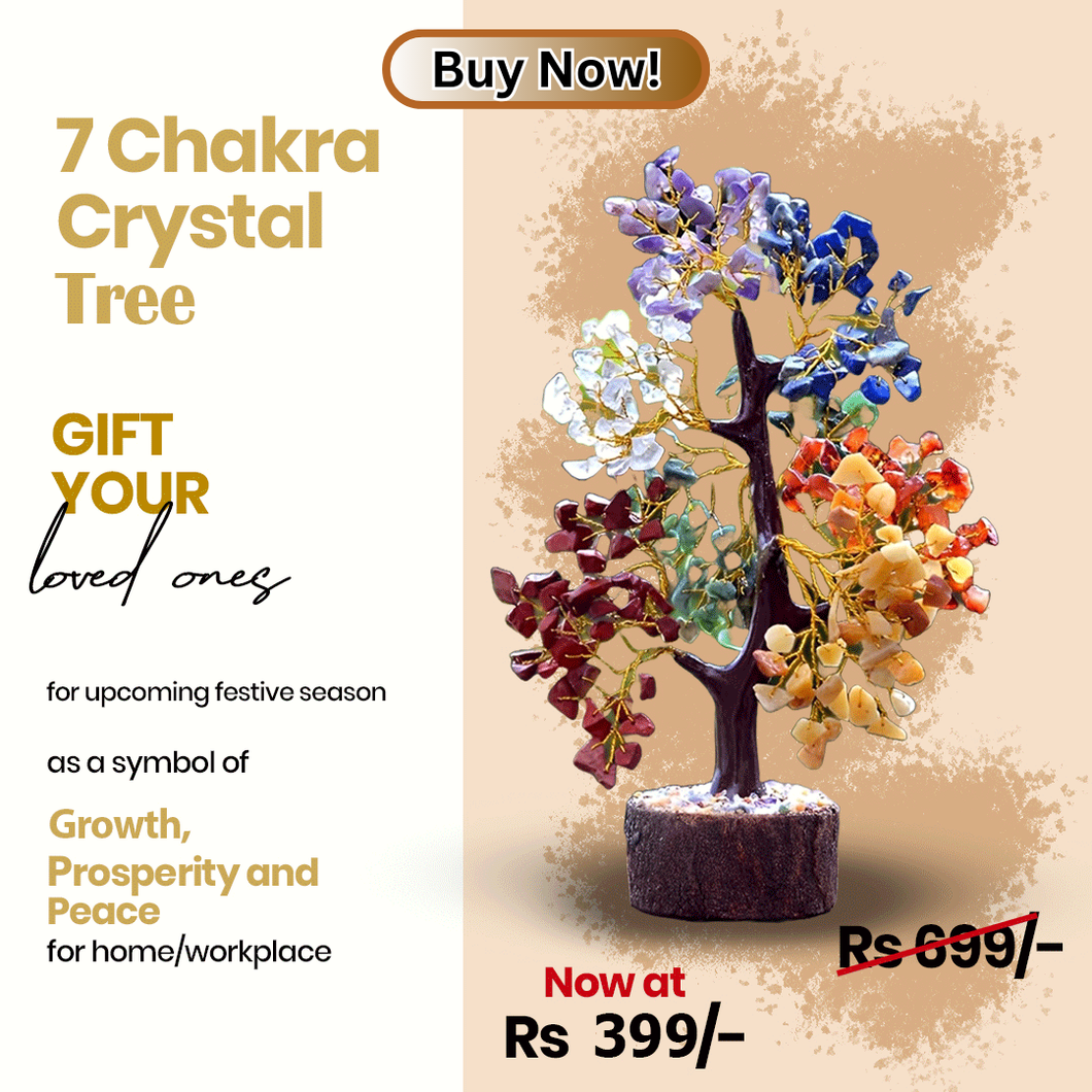 Seven Chakra Gemstone Tree Natural Crystal 150 Beads Feng Shui Wealth Tree 7 Chakra Home Decor Healing