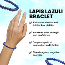 Load image into Gallery viewer, Spiritual Connection &amp; Confidence: Original Blue Lapis Lazuli Round Beaded Bracelet for Unisex
