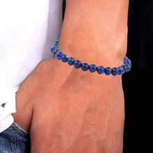 Load image into Gallery viewer, Spiritual Connection &amp; Confidence: Original Blue Lapis Lazuli Round Beaded Bracelet for Unisex
