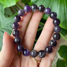 Load image into Gallery viewer, Natural Healing Gemstone Amethyst Purple Bracelet for Men, Women, &amp; kids, Round Beads for Reiki Healing
