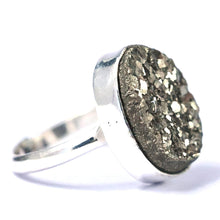 Load image into Gallery viewer, Certified Original Pyrite Ring for Women and Men - Real Pyrite Stone Crystal Ring for Wealth, Abundance and Success | Adjustable Fit Size for everyone
