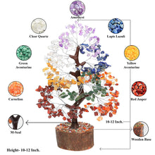 Load image into Gallery viewer, Seven Chakra Gemstone Tree Natural Crystal 150 Beads Feng Shui Wealth Tree 7 Chakra Home Decor Healing
