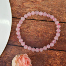 Load image into Gallery viewer, Certified Natural Rose Quartz Stone Bracelet: Unconditional Love &amp; Acceptance
