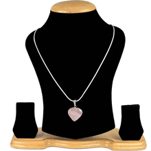 Load image into Gallery viewer, Reiki Crystal Products Natural Healing Stone Pendant Small Heart Shape Crystal Stone Pendant/Locket with Metal Chain for Reiki Healing and Crystal Healing Gemstone Size 15-20 mm Approx
